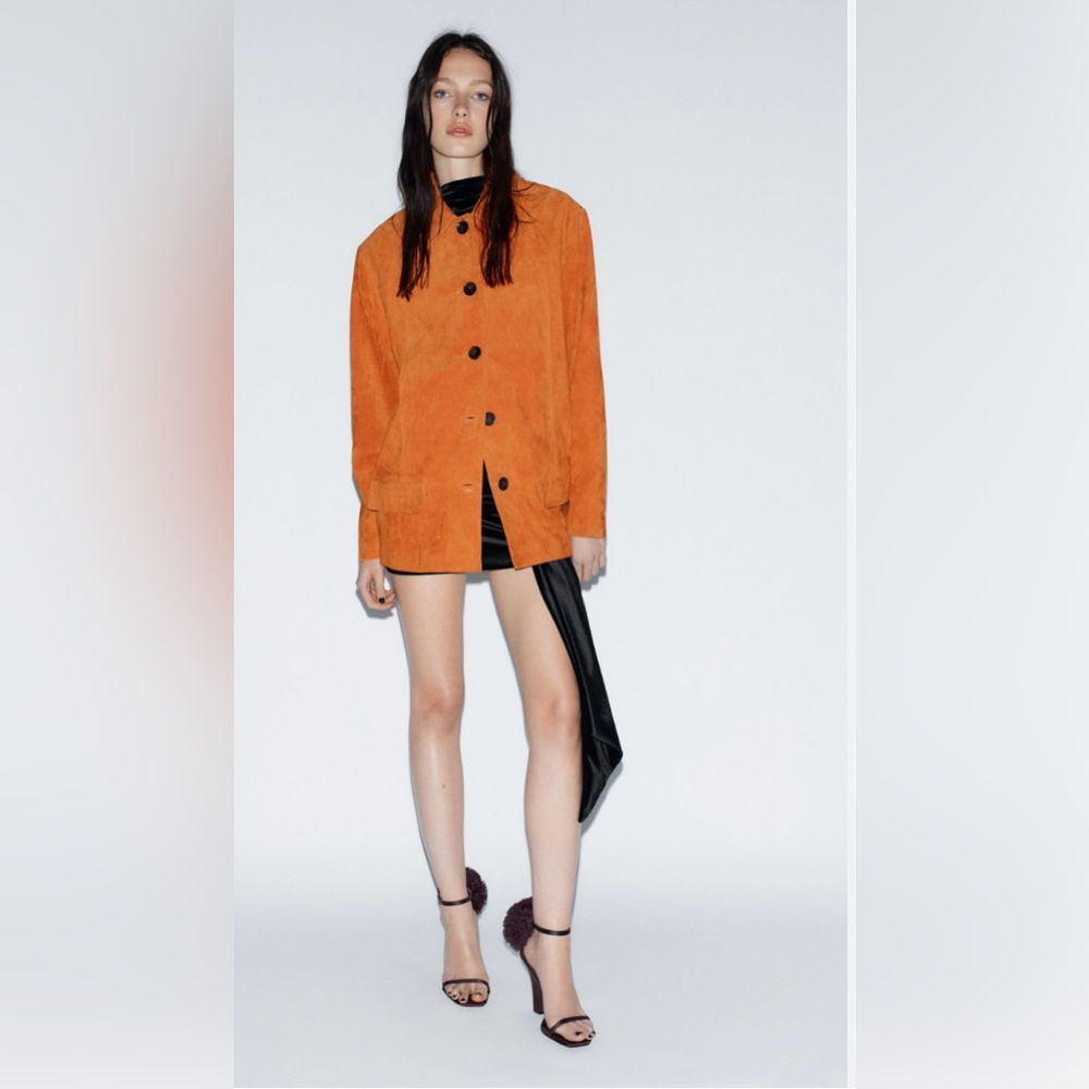 ZARA 100% LEATHER SUEDE JACKET